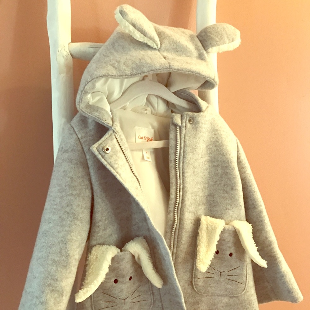 Cat & Jack Bunny Ear Coat with Hood & Pockets